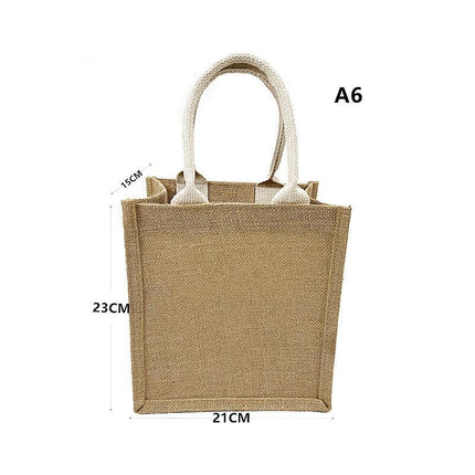 Unprinted Linen Handbag Good Product Companion Gift Linen Hemp Jute Shopping Bag - Aimall