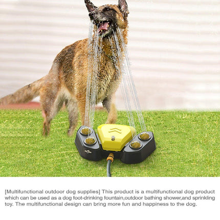 Automatic Water Feeder Dispenser with Bath Spray and Footstep Dog Toys for Pets