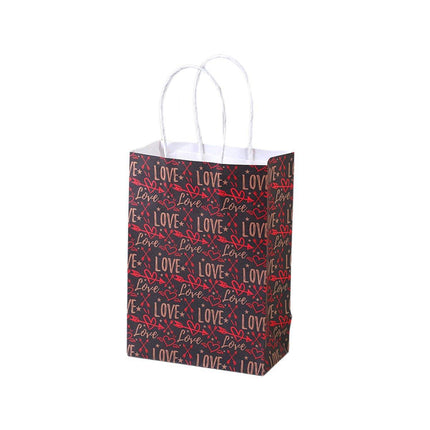 30x Valentines Day Love-Themed Tote Bag Elegant Kraft Paper Handbag Lightweight