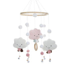 Felt Ball Cloud Mobile Hanging Bed Bell Wind Chime for Nursery or Room Decor