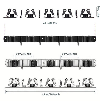 Punch-free Wall Mounted Mop Rack Nail-free Storage Rack Multi-use Mop Holder