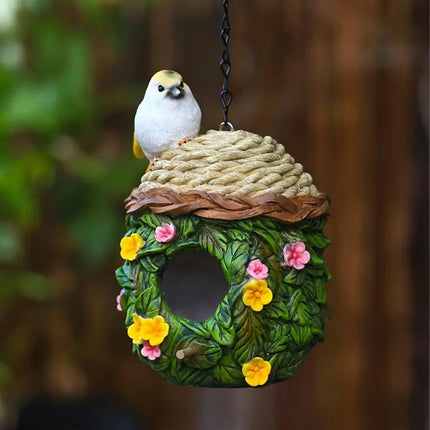 Resin Hanging Birdhouse Outdoor Garden Birdhouse for Birds Wild Birds Nesting