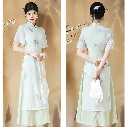 Summer Women Cheongsam Improved Chinese Dress New Elegant Style Traditional