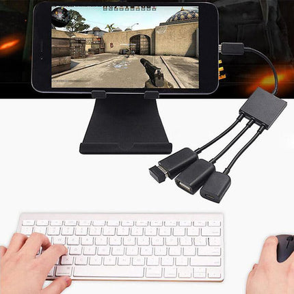 Micro USB 2.0 OTG HUB Cable Adapter AU Male to Female Dual Host Fast Transfer - Aimall