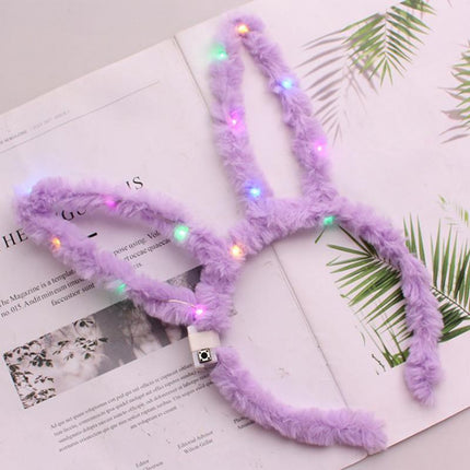 LED Bunny Ears/Angel/Pearl Headband Light Up Headpiece Cute Hair Accessory - Aimall