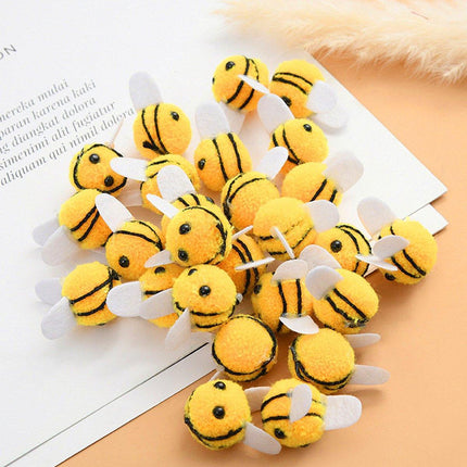 12pcs Plush Bee Hair Clips 3D Cartoon Animal Accessories Furballs Decorative Clips