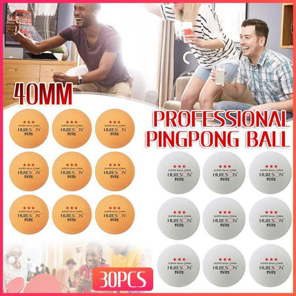 30PCS 3-Star Table Tennis Balls Professional Pingpong Ball Training Ball 40mm - Aimall