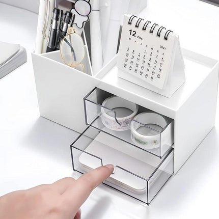 Multifunctional Desktop Organizer with Storage Drawer for Home Office Supplies