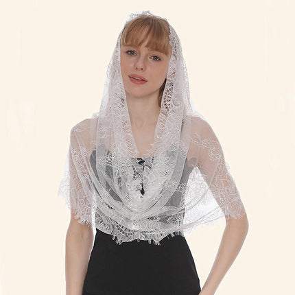 4PCS Women Ladies Lace Floral Head Scarf Summer Shawl Breathable
