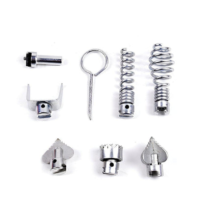 12M Plumber Drain Snake Pipe Cleaner with 6 Drill Bits Black Pipeline Sewer Tool