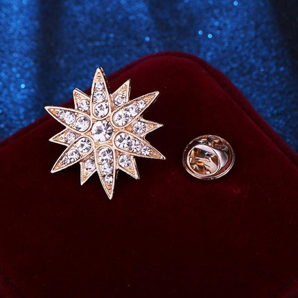 Brooch Six Pointed Star Collar Button Badge Fashion Corsage Pin Accessories