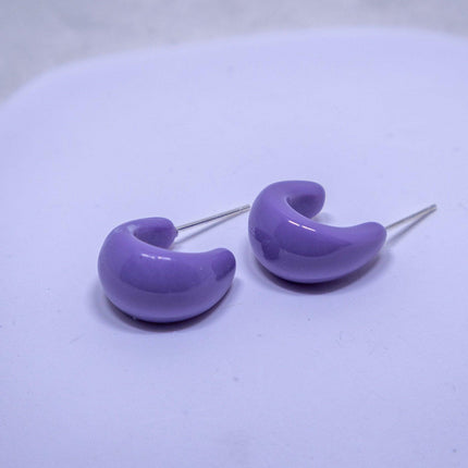 Candy Colour Letter C Stud Earrings Minimalist Design Fashion Jewellery Women