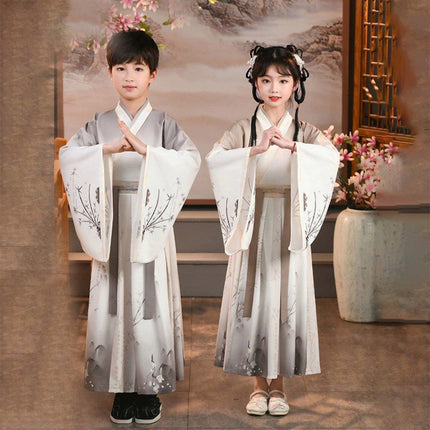 Hanfu Ink Print Dress Traditional Chinese Style Costume for Festivals or Performances