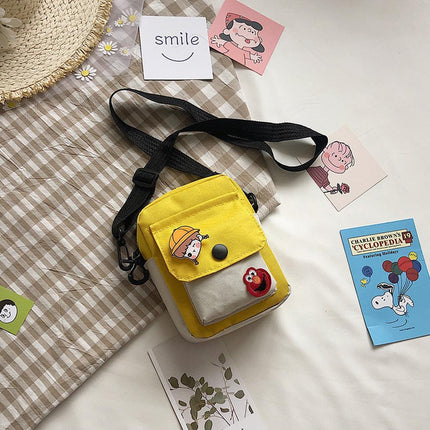 Sesame Street Crossbody Bag Canvas Cartoon Satchel Student Shoulder
