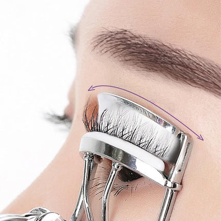 Mini Eyelash Curler with Silicone Refill Pads Make Up Tool for Women Girl Beauty - Aimall