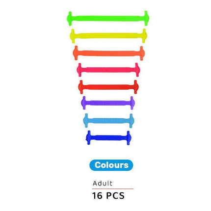 No Tie Elastic Silicone Shoe Laces Shoelaces Sneakers Runners Child Adult Unisex 16PCS - Aimall