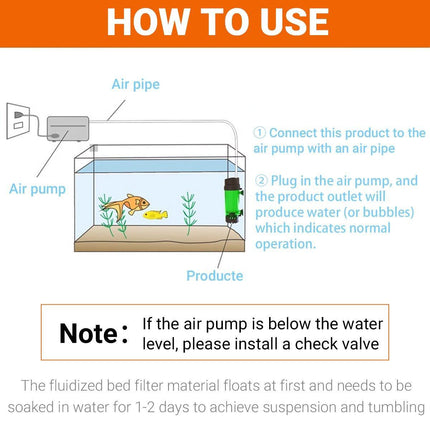 Fluidiz Bed Aquarium Fish Tank Internal Filter Oxygenation Pump for Clear Water