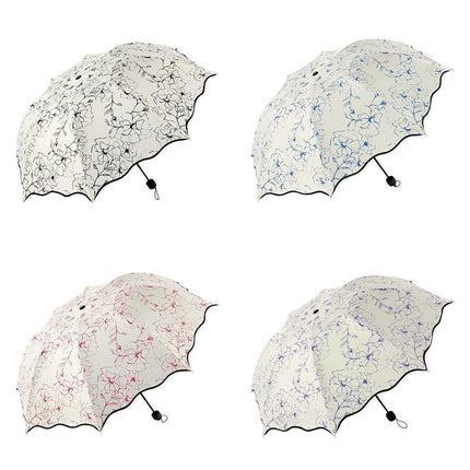 Folding Umbrella Triple Fold Sunshade Rainproof UV Protection Compact Umbrella