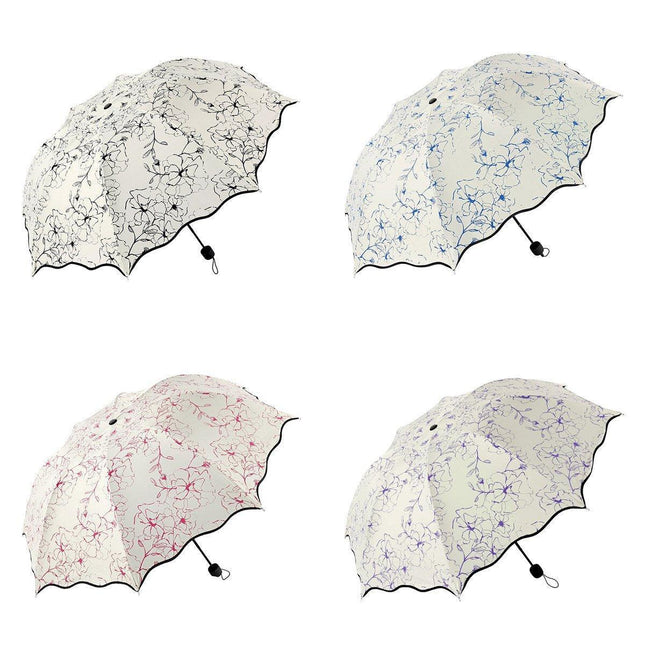 Folding Umbrella Triple Fold Sunshade Rainproof UV Protection Compact Umbrella