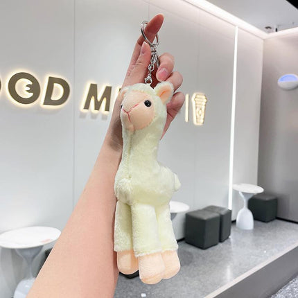 Cute Mini Alpaca Soft Plush Stuffed Doll Toys Keychain Cartoon Bag Pendant - Aimall