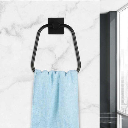 Towel Ring Rectangular Towel Rack Wall Mount Towel Hanging Ring for Bathroom
