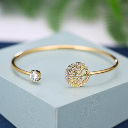 Hollow Tree of Life Bracelet Retro Fashion Jewelry Adjustable Hope Bangle