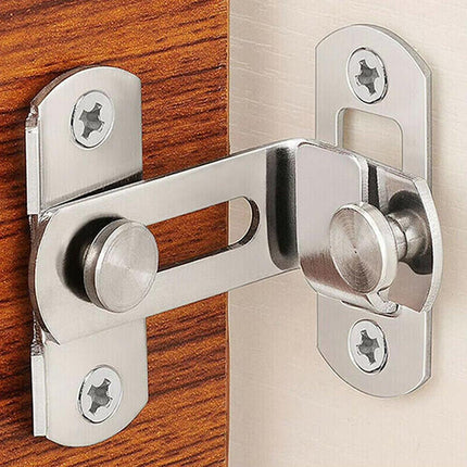 2 Sets 90 Degree Sliding Door Buckle Hitch Safety Latch Chain Lock Catch Kit