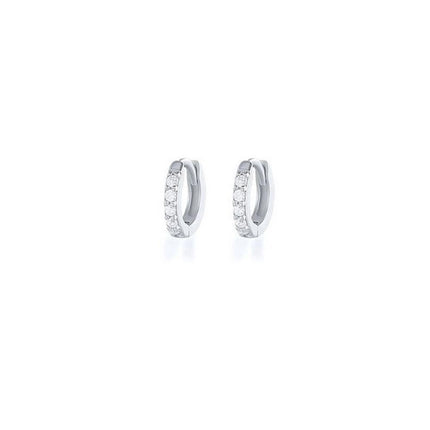 7sizes Hoop Earring Silver Zirconia Ear Huggie Hoop Cartilage Piercing Jewellery - Aimall