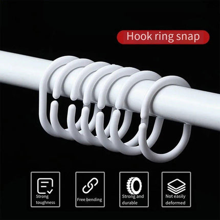 24PCS Curtain C Ring Shower Bed Curtain Hanging Grommet Hook Accessories Durable