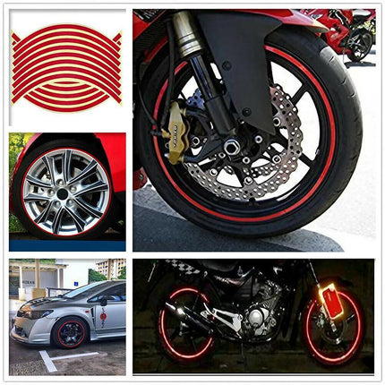 18" Reflective Rim Tape Wheel Stripe Decal Trim Sticker For Car Motorcycle