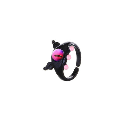 Small Monster Open Ring Women's Cute Kitten Black Cat Monster Celebrity Sweet Ring