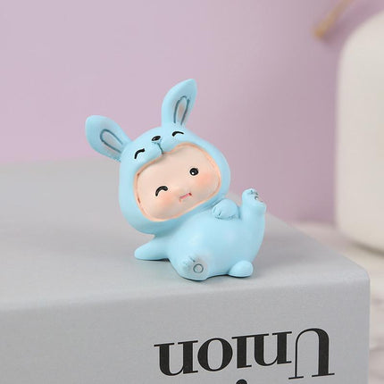 Rabbit Animal Figure Toys Ornament Car Console Dashboard Decor Car Home Room - Aimall