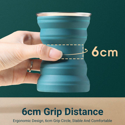 Silicone Folding Travel Mug Portable Retractable Collapsible Mug Outdoor Camping