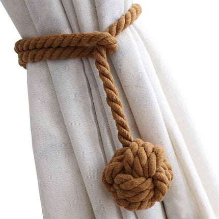 1pair Braided Cotton Curtain Tiebacks No Hole Curtain Holdbacks Hanging Balls