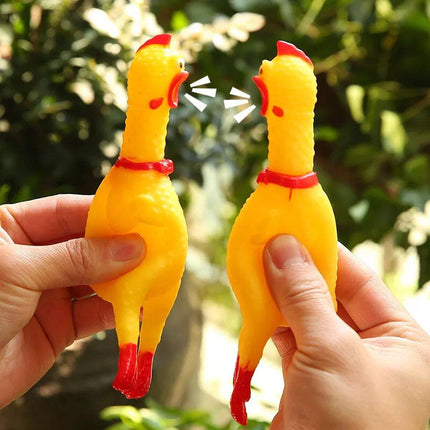 3PCS Squeaky Screaming Chicken Dog Toy Set Rubber Chew Toys for Pets in 3 Sizes
