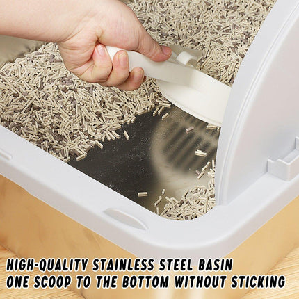 Durable Stainless Steel Cat Litter Box Pan Pet Toilet Odor Control Tray Large