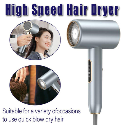 Hair Dryer Lightweight Blue Ray Quiet Hair Care Dryer 2400W High Speed No-Burn
