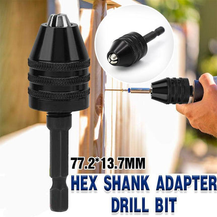 1/4" Keyless Chuck Conversion Hex Shank Adapter Drill Bit Quick Change Driver HG - Aimall