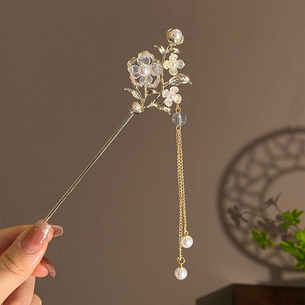 Rose Sprigs Hairpin Hanfu Headdress Vintage Chinese Hair Accessories