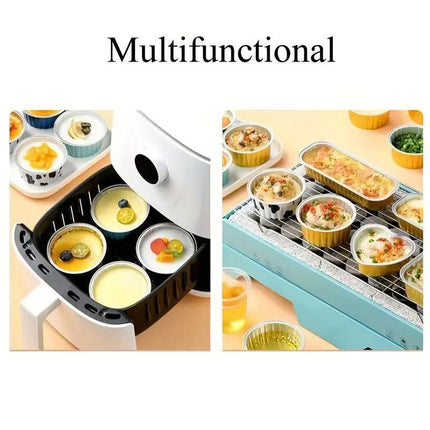 100Pcs Cake Tools Pudding Cake Aluminum Foil Baking Cups Cupcake Cup with Lids