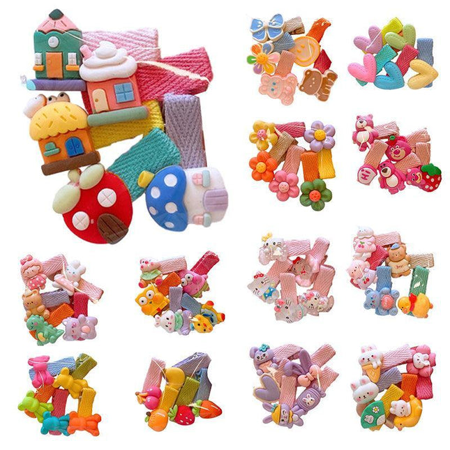 5Pcs Cute Cartoon Animal Hairpin Set for Girls - Mini Hair Clips Party Gift
