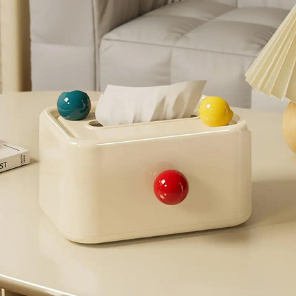 Cute Tissue Box with Lid Dustproof Paper Drawer Organizer for Living Room Table