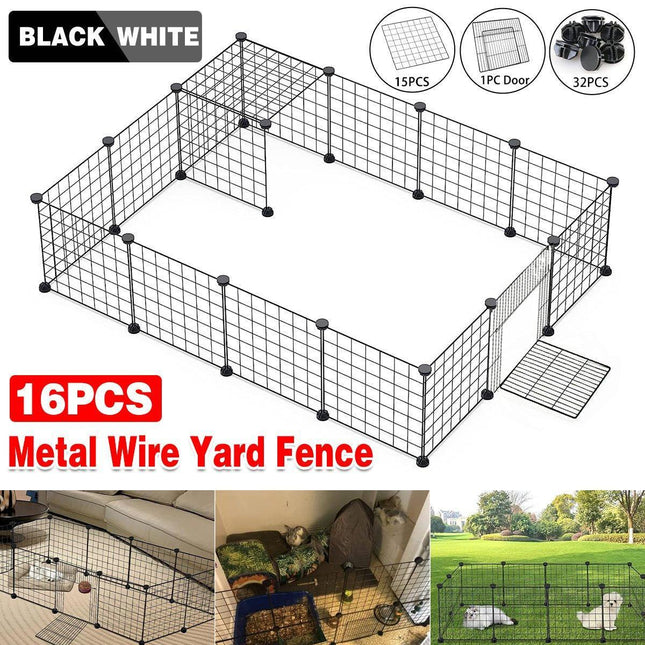 16pcs Large Cat Cage Indoor Cat Villa Double Layer Cat House Anti-jump Cat Fence