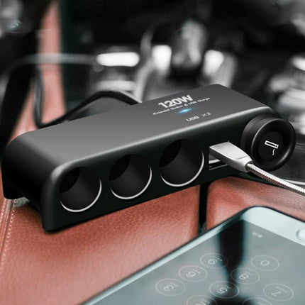 4 Way 12V 24V Multi Socket Car Cigarette Lighter Splitter USB Charger Adapter - Aimall