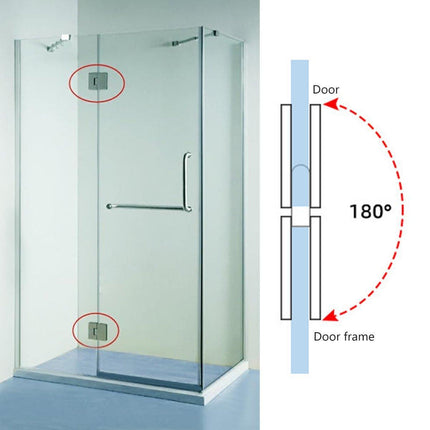 180° 304 Stainless Steel Shower Screen Hinges Frameless Glass Door Enclosures