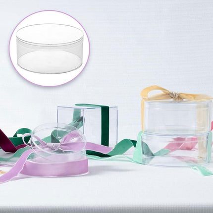 10pcs Clear Round Gift Boxes Plastic Candy Storage Containers for Party Favors