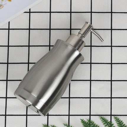 304 Household Stainless Steel Liquid Soap Lotion Shampoo Dispenser Bottle 400ML