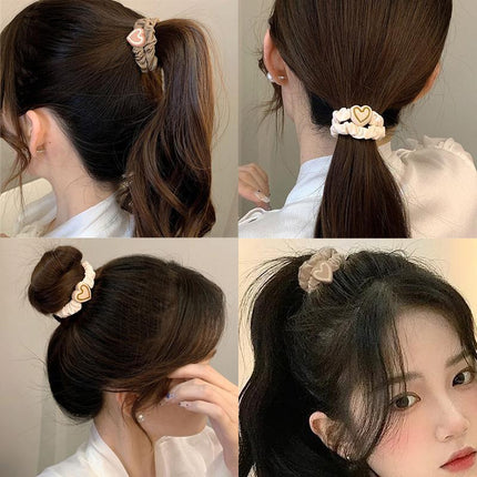 5PCS Hair Bands Girl Ponytail Updo ElasticHair Bands Love Headband Hairless - Aimall