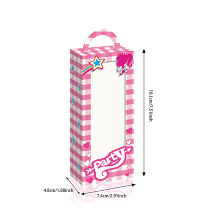 Barbie Red Pink Plaid Window Opening Gift Candy Box