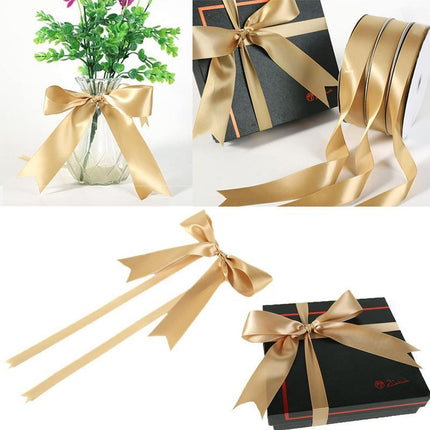 5/10PCS Thin Gift Wrapping Gold Ribbon Champagne Fabric Ribbons For Crafts - Aimall